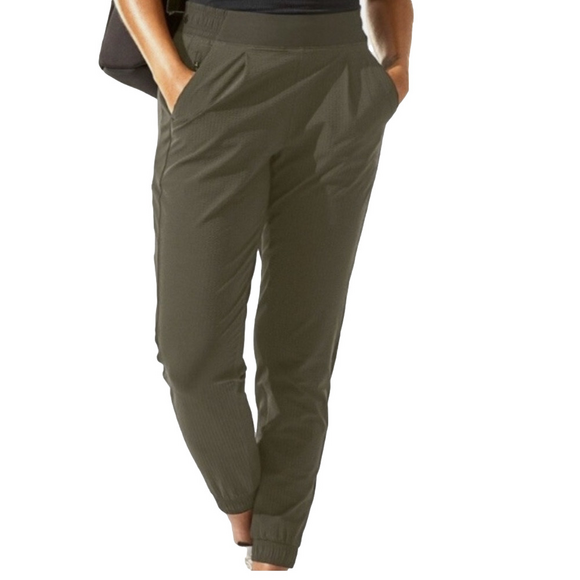 Athleta Pants - Athleta Brooklyn Jogger Textured Olive Green Size 14